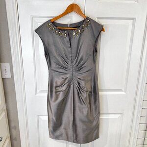 Jessica Howard dress, size 6, silver with jewels